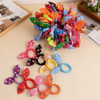 20/30 Pieces of Rabbit Ear Hair Ties for Girls, Cute Bow Hair Ties, Towel Hair Bands, High Elasticity Hair Ropes (Random Colors) Suitable for Campus Casual Wear and Outings