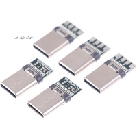 5/10Pcs USB 3.1 Type C Male Connector DIY Solder Cable Plug Socket for PC Board