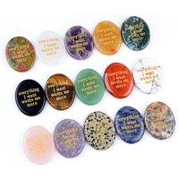 Natrual Stone Worry Stone Engraved Inspirational Stone Energy Crystal for Relief Meditation Chakra Decoration