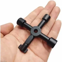 4 in 1 Multifunction Electrician Plumber Cross Switch Wrench Tool Universal Square Triangle Key for Gas Train Bleed Radiator
