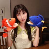 Marionnettes à main en peluche, requin Crocodile, baleine tueuse, poisson Tropical réaliste, pingouin, poulpe, pour enfants et adultes