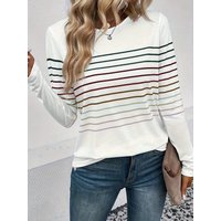 Women's New Spring and Autumn Striped Long-Sleeve T-Shirt, Casual Thin All-Match Pullover Bottoming Shirt