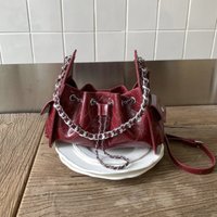 PU Solid Color Large Capacity Shoulder Bags String Sewing Women's Bags 2025 Hot Sale Temperament Versatile Women's Handbags