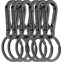 6Pcs Carabiner Clip Keychain Metal Snap Hook Key Ring Holder Organizer for Car Keys