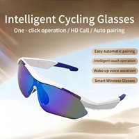 Choice LIGE Smart Glasses Men AI Voice Assistant Cycling Smart Sunglasses Outdoor Sport Bluetooth Call Music Smart Glasses Women