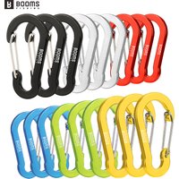 Booms Fishing CC1 18Pcs Aluminum Alloy Carabiner Keychain Outdoor Camping Climb Snap Clip Lock Buckle Hook Fishing Accessories