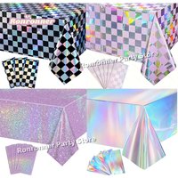 Glitter Aluminum Foil Tablecloth Wedding Birthday Party Decorations Suuplies Baby Shower Rectangular Waterproof Tablecloth