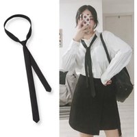 New 3cm Satin Super Slim Tie Fashion Classic Elegant Black Neck Tie Women Man Solid Color Skinny Narrow Necktie