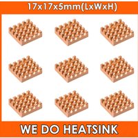 Pure Copper 17*17*5mm Square Heatsink With / Without Thermal Conductive Adhesive Pad