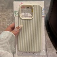 Minimalist Lines Pattern Lychee Texture Silicone Phone Case For iPhone 11 12 13 14 15 16 17 Pro Max 15 Plus 17 Air Soft Cover