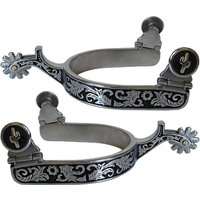 2x Horse Spurs Anti Rust Western Style Spur for Competition Equipments Decoraation for Boots Men and Women for Equestrian Traini