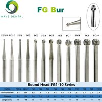 PRIMA WAVE Dental Tungsten Carbide Burs Ball Round Head FG Series For High Speed Handpiece Dia.1.6mm 5Pcs/Pack