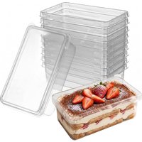 Clear Dessert Containers with Lids, Small Cake Slice Box for Tiramisu Cheesecake, Individual To Go Food Packaging for Sandwich