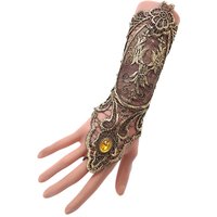 1PC Gothic Steampunk Lace Cuff Fingerless Glove Arm Warmer Bracelet Black Gold Unique style, very attractive and fashion