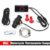 0~120°C Motorcycle LCD Digital Temperature Meter for KOSO Cylinder with Sensor Adapter Universal Water Temp Gauges for Racing