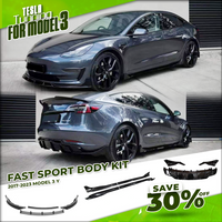 2024 Model Y Fast Aero Body Kit Carbon Fiber Bumper Lip Rear Diffuser Spoiler Tuning Accessories For Tesla Model 3 Y 2017- 2023