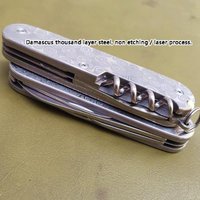 1 Pair Custom Made Pattern Steel Scales for 91mm Victorinox SAK Handle Modify 91 DIY Accessory,not including knives