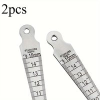 2pcs Stainless Steel Wedge Plug Gauge with Double Scale Metric and Imperial Aperture Gauge and Taper Gauge 1-15mm