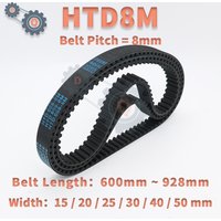 HTD 8M Timing Belt Length 600mm to 928mm HTD8M Belt Width 15mm 20mm 25mm 30mm 40mm 50mm HTD8M Closed Loop Belt 8M Rubber Belt