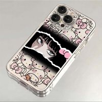 Anime Tomies Kawakamis Hello Kitty Phone Case For Samsung S24 S23 S22 FE Note20 Note10 Plus Ultra Lite 5G Clear Soft TPU Cover