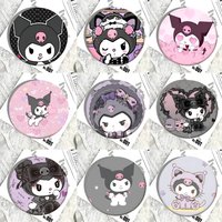 Cute Cartoon K-Kuromi Round Badge Creative Brooch Clothing Backpack Accessories Lapel Pin