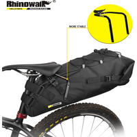 Rhinowalk Bicycle Saddle Bag Stabilizer Bracket 10L-13L Big Capacity Waterproof Cycling Bag Rack MTB Pannier Tail Rear Bag