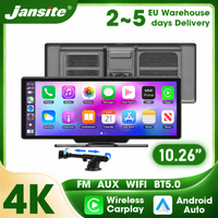 Caméra de tableau de bord Srnubi 4K à double objectif, DVR de voiture sans fil, CarPlay, Android Auto, écran de voiture 7 10,26 pouces, navigation GPS, FM, AUX, écran multimédia pour véhicule