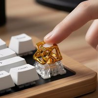 ćYć1Pc Metal Texture Electroplating Translucent Custom Keycaps Gaming Mechanial Keyboard DIY Accessories