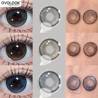 OVOLOOK-2pcs/pair Pink Cosmetics Lenses New Contact Lenses for Eyes Real Pupils Beauty Eye Color Lenses Natural Brown Blue Lens