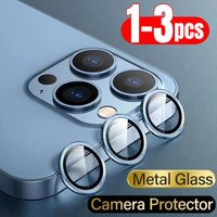 Metal Ring Camera Lens Protector 1-3 Set Lens For iPhone 11 12 13 14 15 Pro Max Mini Plus Full Cover Glass Film