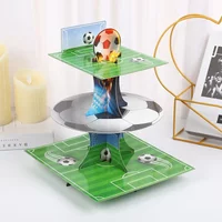 Sports Football Theme Party Cupcake Stand Holder Soccer 3-Tier Dessert Display Rack for Boy Birthday Baby Shower Party Decor