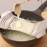 Silicone Grip Spaetzle Maker with Shovel Stainless Steel German Egg Noodle Maker Large Size Thickened Oil Filter