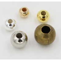 100Pcs 2/3/4/5/6/8/10mm Metal Beads Needlework Smooth Round Ball Loose Spacer Beads For Bracelet Jewelry Making Diy Accessories