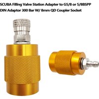 High Quality SCUBA Valve Air Filling Station Charging Adapter to G5/8 or 5/8BSPP DIN Adaptor 300 Bar W/ 8mm QD Coupler Socket