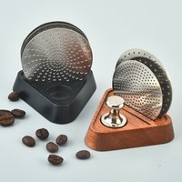 Espresso-Puck Screen Walnut-Stand Coffee Reusable Filter For 51/53/58mm Coffee Filter Screen Holder Coffee Machine Accessories