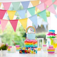 4 Meter Triangle Pennant Banner Garland Colorful Bunting for Birthday Party Wedding Carnival Classroom Playhouse