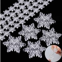 5/100Pcs Clear Acrylic Snowflake Charms 14/40mm Transparent Pendants for DIY Jewelry Making Home Decor Accessories Supplies