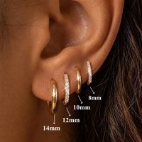 Ensemble de 4 paires de boucles d'oreilles en acier inoxydable pour femmes, imperméables, hypoallergéniques, avec zirconiums cubiques, bijoux d'oreille multi-piercing