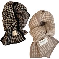Checkered Scarf Women Winter Warm Thickened Plaid Shawl Korean Style Fashionable Student Accessories
