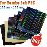 Build Plate For Bambu Lab P2S Printer Latest Release 257MM PEI Textured PET Fiber Carbon PEO Spring Steel Sheet For Bambulab P2S