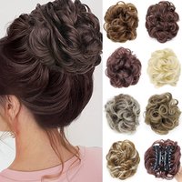 Synthetic Elegant Updo Chignon Messy Hair Bun Scrunchie Claw Clip for Women Fashion Daily Party Hairpiece Accessories