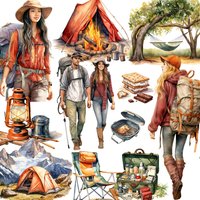 20Pcs/Pack Outdoor Camping Sticker DIY Craft Scrapbooking Album Junk Journal Decorative Stickers