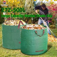 272-500L Large Capacity Garden Waste Bag Reusable Foldable Waste Fallen Leaves Weed Bag Storage Collection Container for Yard