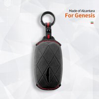 Car Key Case Cover Holder Key buckle alcantara Suede For For genesis gv60 gv90 g90 keychain accessories