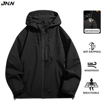 JNLN Unisex Waterproof Windbreaker Outdoor Sport Windproof Single-Layer Jacket Men Women Hiking Climbing Trekking Rain Coat