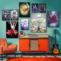 Cool XXL Hollow Knight Series Gaming Poster Waterproof HD Wall Art Decal Self-Adhesive Aesthetic Decor For Home Living