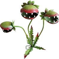 6.69/12in Iron Venus Flytrap Monster Plant Sculpture, Decorative Garden Sculpture Stake for Lawn Garden Patio