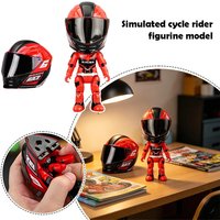 New Simulated Motorcycle Rider Alloy Deformed Doll Movable Limbs Flexible Transform Motorcycle Toy Man Children's Gift