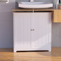 Under-sink vanity unit, tall bathroom cabinet, MDF base cabinet with built-in storage space and adjustable shelves.