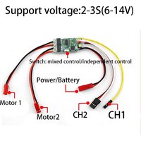 1PC Dual Way Bidirectional Brushed ESC 2s-3s Lipo 5a Speed Control For RC Model Boat/Tank/Car 130 180 Brushed Motor Spare Parts